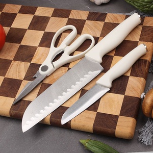 Ensemble de couteaux de cuisine en acier inoxydable, nouveau design, 5 pièces, ensemble de couteaux de chef, ensemble de couteaux avec manche en plastique et bloc - Product Image 4