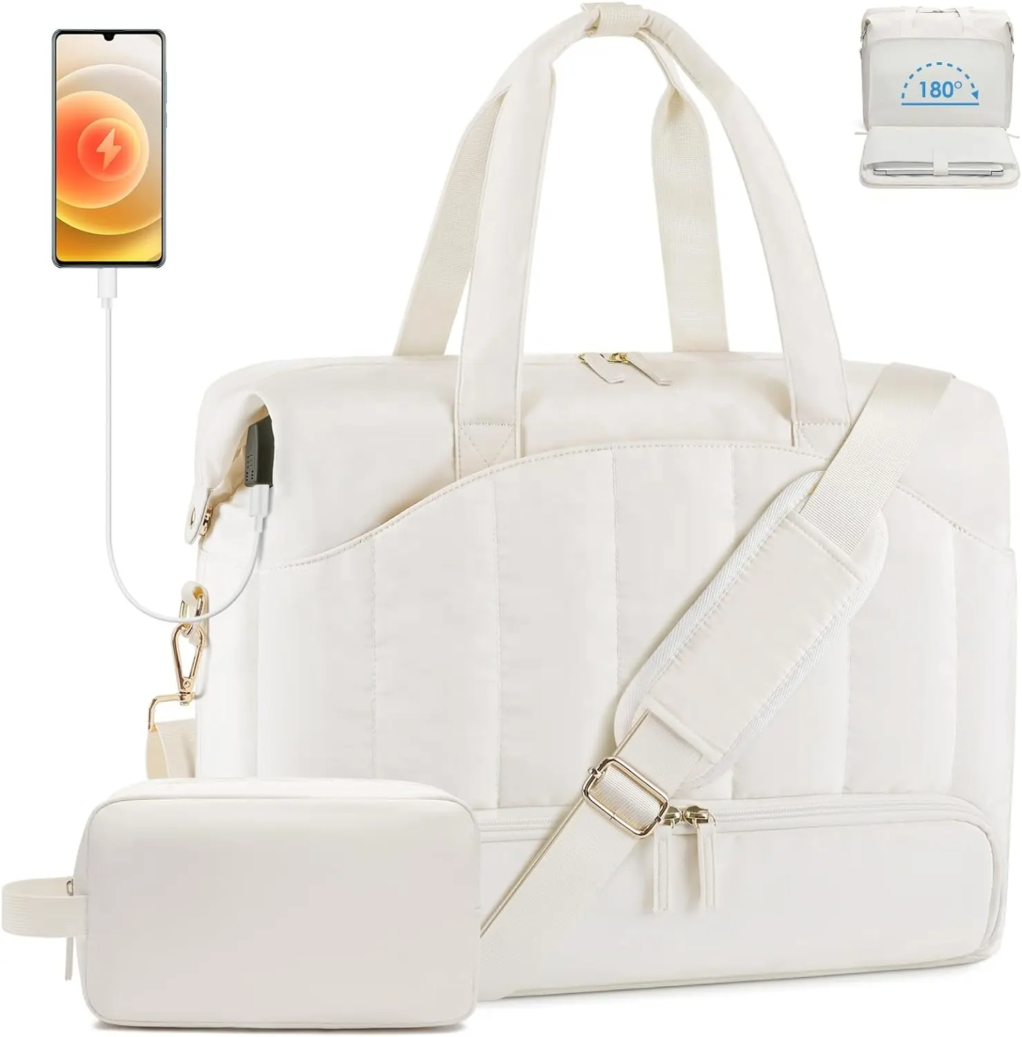 กระเป๋าดัฟเฟิลสำหรับเดินทาง45L ของผู้หญิง2023สัปดาห์พร้อมช่องใส่แล็ปท็อป17นิ้วกระเป๋าโท้ทสำหรับเดินทางข้ามคืน