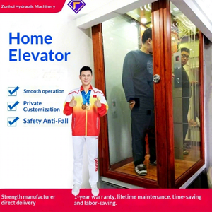 Ascensor Hidráulico Pequeño Zunhui para el Hogar, Operación por Botones/Pantalla Táctil, Alimentación 220V/380V, Ascensor Panorámico Interior para Viviendas de 2, 3, 4, 5 Pisos - Product Image 1