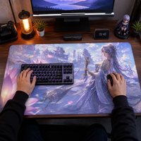 Tapis de souris gaming en caoutchouc, motif anime et dessin animé, avec bords étendus, design personnalisable et surpiqué, pour bureau/maison, en stock