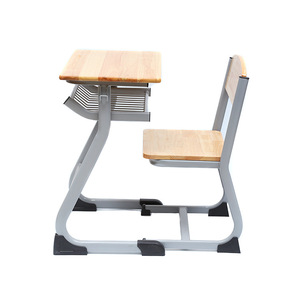 Lin Ying School <b>Desk</b> And Chair Set Modern Minimalist Style Wooden Top Metal Frame For Classroom And Home <b>Study</b> Use - Product Image 3