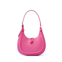 Sac à bandoulière demi-lune en cuir de vachette de haute qualité, nouvelle collection 2026, en cuir véritable, style rétro européen-américain, avec fermeture éclair, couleur macaron