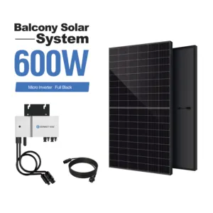 Pacote completo de bom desempenho em grade microinversor módulos fotovoltaicos 600W 800W sistema de energia de energia limpa ajustável balcnoy
