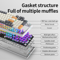 Clavier de jeu mécanique filaire Ak98, 97 touches, rétroéclairage RVB, interface USB Type C, nouveau matériau PBT, accessoire universel pour ordinateur portable