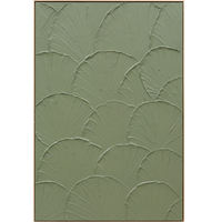 Peinture murale sur toile à texture épaisse, style Art Déco, peinte à la main, motif coquillages abstraits 3D verts, texture lourde en relief, vente chaude