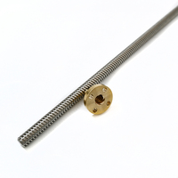 Ball Screw TR6X2 TR6*2 300mm Stainless Steel with Brass Nut Bearing Factory Direct Customized