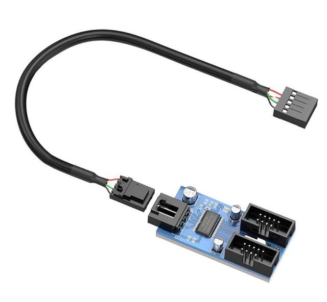 Motherboard USB 2.0 9pin Header 1 to 4 Extension Hub Splitter Adapter
