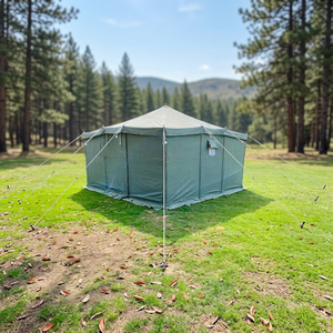 Carpa de Emergencia para Campamento, 4x4m, Verde Oliva, Doble Capa de Lona, Impermeable para las Cuatro Estaciones, Un Dormitorio, para Climas Extremos - Product Image 1