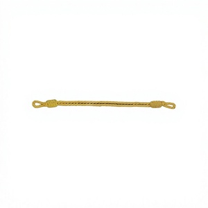 Cordon en macramé torsadé classique à 3 brins Dada Gold Bullion, finition enduite, haute ténacité, forme et dimensions personnalisables, pour vêtements - Product Image 2