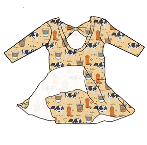 Mono de Ballet para Niños con Estampado de Vacas Personalizado de Primavera para el Día de San Valentín, Cierre de Cremallera, Unisex, con Lazo en la Espalda - Product Image 4