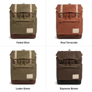 Pickleball Waxed Canvas <b>Backpack</b> with Exterior Shoe Pocket Holds 2 Paddles 16Oz Custom Logo Wholesale - Product Image 5