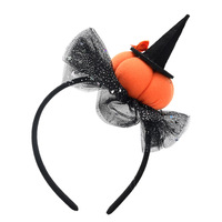 Topi Halloween Lucu Bentuk Tengkorak Labu dari Kain Felt, Unisex, Ikat Kepala Penyihir, Hiasan Kepala Pesta, Kostum Pertunjukan, Grosir