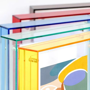 Cao cấp 6inch Acrylic DIY kích thước lớn tường treo hình ảnh khung ánh sáng sang trọng trong suốt hiển thị đứng thanh lịch hộp bóng - Product Image 6