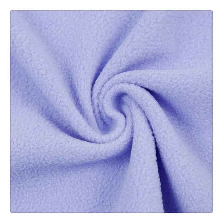 Warm Soft Solid grey throw pola fleece two sided brushed fabric for winter jacket