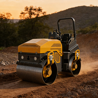 Rouleau compresseur routier mini flexible de haute qualité en acier avec cabine et moteur diesel pour rouleau compresseur