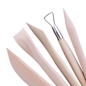 बच्चों के लिए 5 लकड़ी के डिय मिट्टी के बर्तनों के उपकरणों का सेट मजेदार और शैक्षिक मिट्टी - Product Image 2