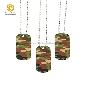 Kalung Tag Anjing Kamuflase Baja Tahan Karat Kustom - Product Image 1