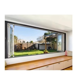 Kích thước tùy chỉnh hiện đại hợp kim nhôm gấp ngang kính cường lực bifolding <span class=keywords><strong>Windows</strong></span> kiểm soát côn trùng cho khách sạn bệnh viện sử dụng - Product Image 2