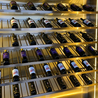 HAIYUE Meuble de salon de luxe en acier inoxydable, armoire à vin, bar à domicile, armoire à vin en verre, cave à vin élégante