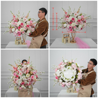 Boules de fleurs en gros pour mariage, couleurs champagne, arrangements de centre de table, boule de fleurs pour décoration de mariage
