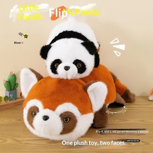 Lindo Peluche de Gato Blanco y Negro Reversible, Lindo Peluche de Mapache Reversible, Decoración del Hogar, Regalo Navideño - Product Image 2