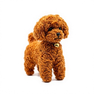 Figurines de chiots tricotées à la main en laine 100% certifiée, écologiques, orange, petites, mignonnes, décorations murales, ornements de Noël - Product Image 3