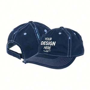 Gorra de béisbol de estilo desgastado lavado sombrero de papá de algodón de 6 paneles sin estructura vintage - Product Image 1