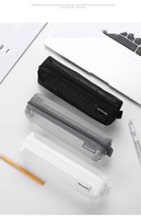 Étuis à crayons simples en nylon transparent pour étudiants, organiseur de fournitures scolaires pour enfants, sac de rangement