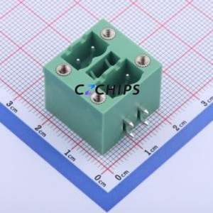 KF2EDGKRHM-5.0-2*2P Plug-in Terminal Block Bent Lead Through Hole,P=5mm Board-to-Board / Socket - Closed Screw Fixing 5mm Green - Product Image 1