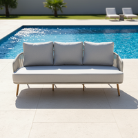 Meilleures ventes : Ensemble de canapés d'extérieur en aluminium avec cordage tressé, mobilier de patio, table réglable en hauteur pour jardin