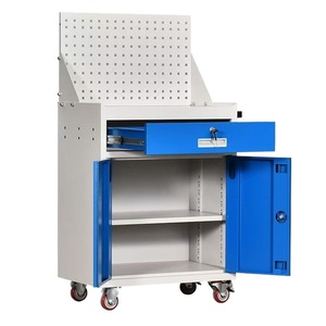 Heavy Duty Tool Cabinet Auto Repair Cart 200kg Load Capacity With Pegboard Keyed Lock Mobile <b>Workshop</b> Storage Cabinet - Product Image 2