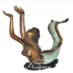 Nouveau design taille réelle sculpture <span class=keywords><strong>en</strong></span> bronze sirène - Product Image 4