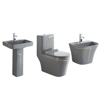 Cuvette suspendue au mur pour salle de bain couleur grise hôtel cuvette de toilette inodoro une pièce ensemble de toilette moderne