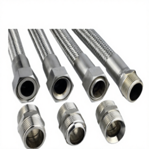 Vente en gros directe usine – <span class=keywords><strong>Raccord</strong></span> <span class=keywords><strong>flexible</strong></span> <span class=keywords><strong>hydraulique</strong></span> haute pression en acier inoxydable plaqué zinc avec revêtement PTFE, 1/8 à 1 3 pouces - Product Image 2