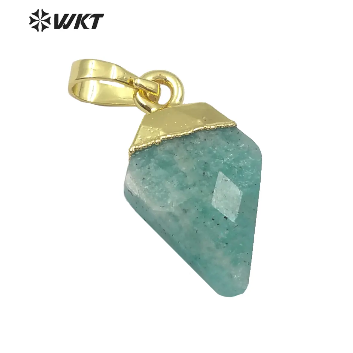 WT-P1401 Toptan taş kolye ile 24 k altın elektroliz çok renkli mini kristal kolye