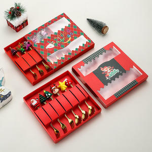 Bộ thìa dĩa quà tặng Giáng sinh sáng tạo bằng thép không gỉ với búp bê cao su hoạt hình và trái cây để trang trí ngày lễ - Product Image 2