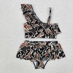 Traje de Baño de Verano para Niños al por Mayor a Precio de Fábrica, Traje de Baño de Camuflaje para Bebés y Niñas Pequeñas, Conjunto para Hermanos - Product Image 2