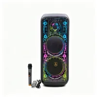 Enceinte de fête Bluetooth avec LED RGB, Stéréo TWS, Microphone sans fil, Télécommande, USB/AUX, 3000mAh pour Karaoké extérieur et Fêtes à domicile