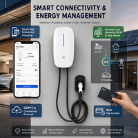 Chargeur mural pour véhicule électrique 7 kW 32 A, borne de recharge murale intelligente pour maison connectée, mode 3, type 2, avec câble, application, RFID, WiFi, IP55, CE