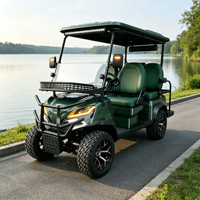 Voiturette de golf électrique avec panier de chargement extensible, 4 places, batterie lithium 72V, couleurs de sièges extérieurs personnalisables, moteur 7KW
