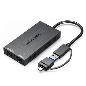 <span class=keywords><strong>Adaptador</strong></span> de Pantalla WAVLINK WL-UG6902H USB-A y USB-C / Tipo-C a Doble HD-MI 4K 60Hz - Product Image 1
