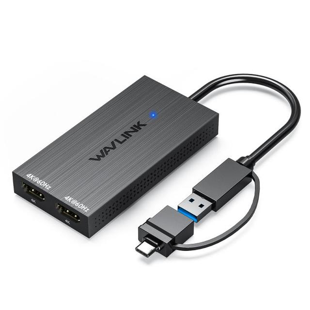 WAVLINK WL-UG6902H USB-A and USB-C / Type-C to Dual HD-MI 4K 60Hz Display Adapter