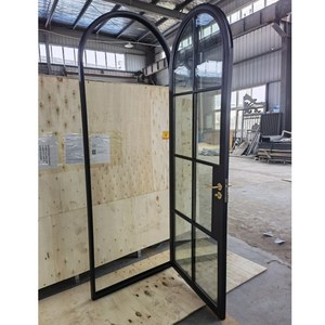 Cử<span class=keywords><strong>a</strong></span> Kính Vòm Sắt Thiết Kế Mới Cử<span class=keywords><strong>a</strong></span> Nội Thất Hình Cung Khung Màu Đen - Product Image 2