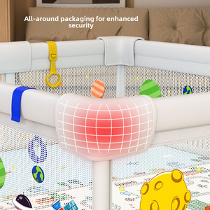 Corralito Plegable para Bebés con Tobogán, Columpio y Tapete - Gran Área de Juego Segura para Niños Pequeños, Uso Interior y Exterior, Diseño que Ahorra Espacio - Product Image 3