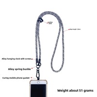 Cordon de téléphone tressé en nylon de 8 mm d'épaisseur avec clip, sangle anti-perte pour le cou et le poignet, pour appareil photo, iPhone, voyage, extérieur