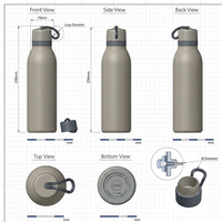 Neu Eingetroffene Tragbare Vakuum-Thermoskanne mit Trageriemen OEM ODM Reise-Souvenir Individuell Bedruckte Edelstahl Isolierte Wasserflasche