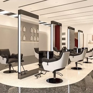 Zs Hot Sale Large Full Length Gold Styling Barber Salon Furniture <b>Wall</b> Ounted Hairdressing Makeup Led Beauty Salon <b>Mirror</b> - Product Image 5