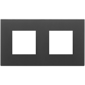 4M 2 Gang Satin Black Wall <b>Plate</b> 11.4 Cm Length 3.2 Cm Height For <b>Switches</b> - Product Image 1