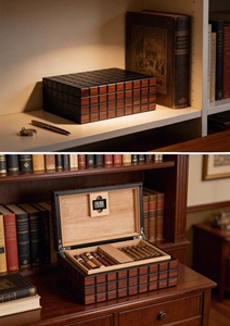 Humidor de <span class=keywords><strong>Madera</strong></span> para Cigarros <span class=keywords><strong>Rubik</strong></span> Cube, Bandeja Divisora de Cedro Español, Higrómetro Digital, Caja de Lujo para Entusiastas y Coleccionistas de Cigarros - Product Image 6