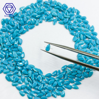 Pierre précieuse turquoise bleue polie de taille poire de haute qualité en gros, pierres turquoise bleues pour bijoux